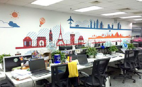 浦北教你设计办公室墙绘的方法。