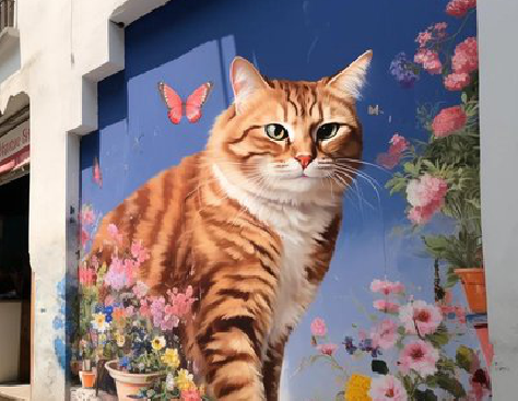 浦北自己绘制有个性的手绘墙